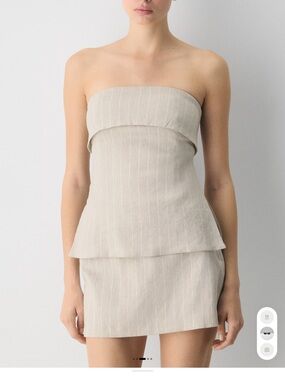 ARITIZIA linen Pinstripe Strapless Tube top